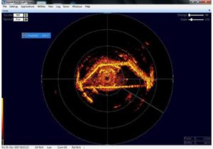 Sonar de secção transversal para inspeção subaquática com ROV